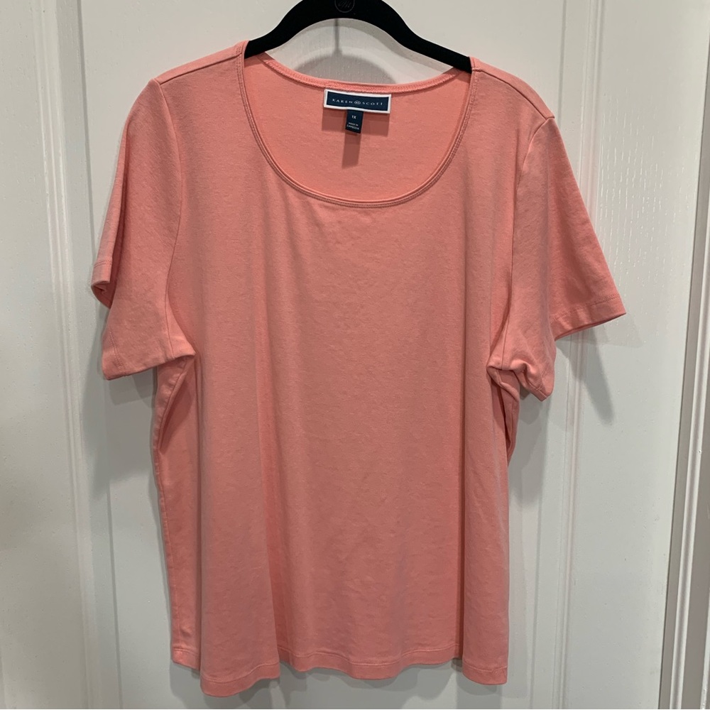 Karen Scott 1X Peach Top